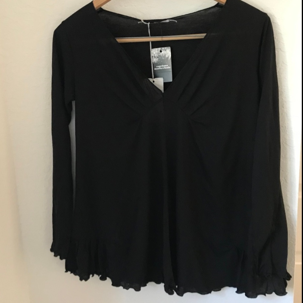 NWT Grazia'Lliani Catriona Black Blouse Size Small